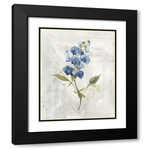 Blue Linen Sweet Black Modern Wood Framed Art Print with Double Matting by Robinson, Carol