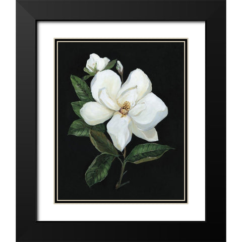 Midnight Magnolia Black Modern Wood Framed Art Print with Double Matting by Swatland, Sally