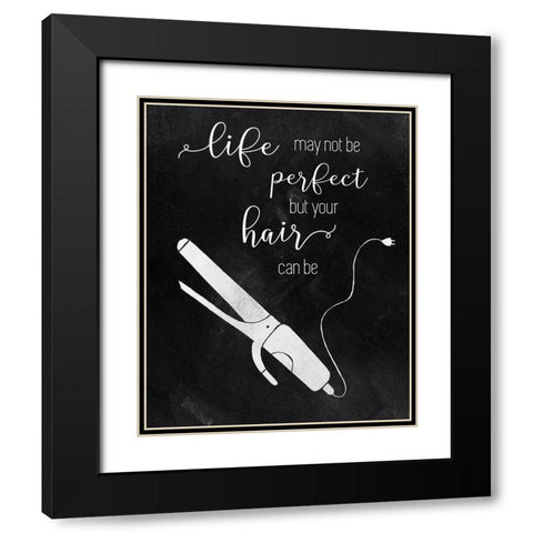 Perfect Hair Black Modern Wood Framed Art Print with Double Matting by Tava Studios