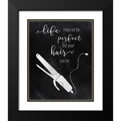 Perfect Hair Black Modern Wood Framed Art Print with Double Matting by Tava Studios