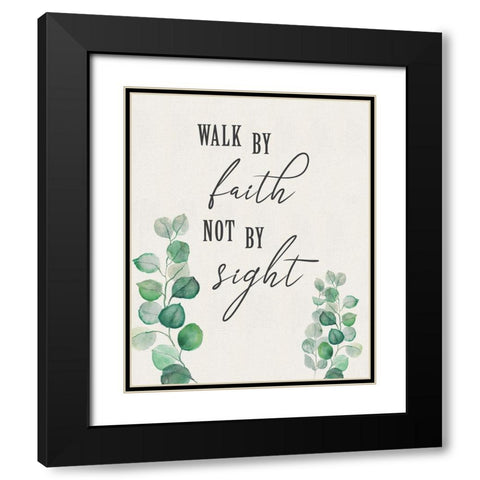 Walk By Faith Black Modern Wood Framed Art Print with Double Matting by Tava Studios