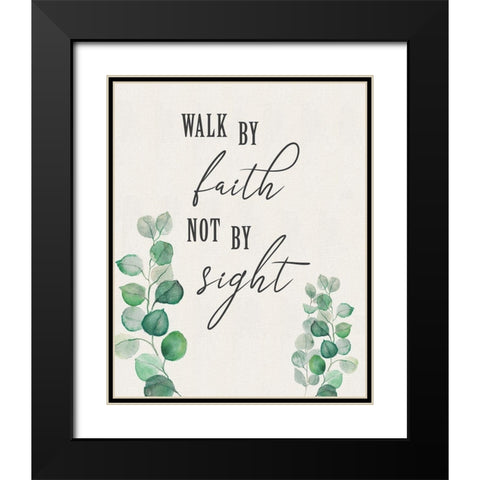 Walk By Faith Black Modern Wood Framed Art Print with Double Matting by Tava Studios