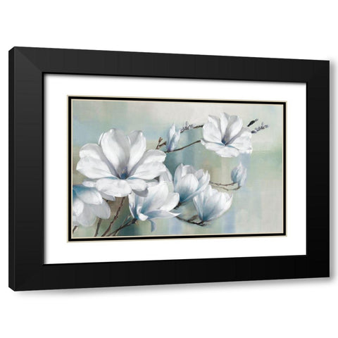 Spring Magnolias Black Modern Wood Framed Art Print with Double Matting by Daniels, Rogier