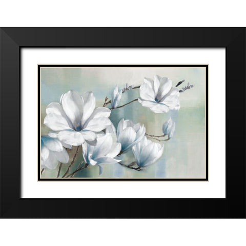 Spring Magnolias Black Modern Wood Framed Art Print with Double Matting by Daniels, Rogier