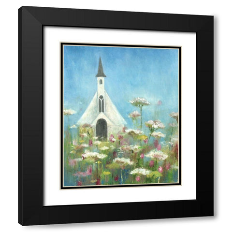 Country Church I Black Modern Wood Framed Art Print with Double Matting by Tava Studios