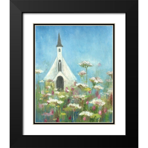 Country Church I Black Modern Wood Framed Art Print with Double Matting by Tava Studios