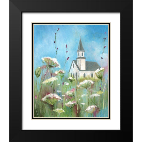 Country Church II Black Modern Wood Framed Art Print with Double Matting by Tava Studios