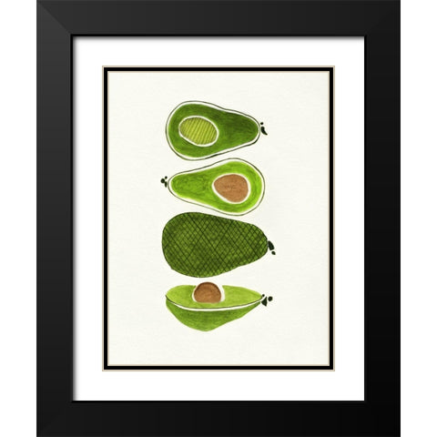 Avocados Black Modern Wood Framed Art Print with Double Matting by Tava Studios