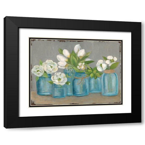 Mason Jar Still Life Black Modern Wood Framed Art Print with Double Matting by Tava Studios