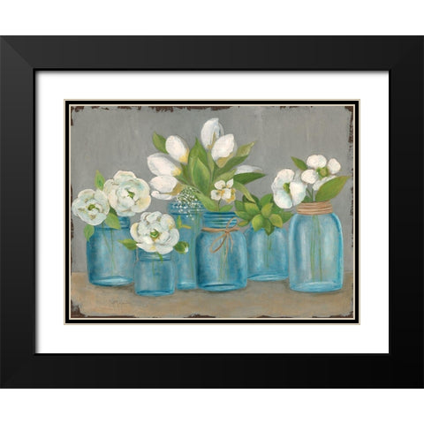 Mason Jar Still Life Black Modern Wood Framed Art Print with Double Matting by Tava Studios