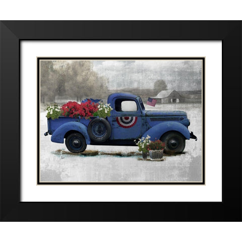 American Truck Blue Black Modern Wood Framed Art Print with Double Matting by Nan