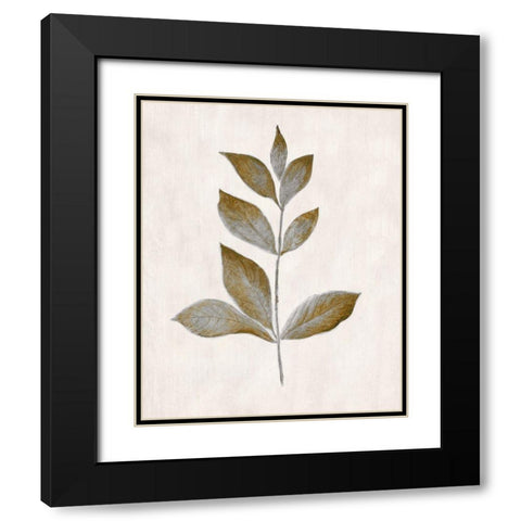 Bronze Leaf I Black Modern Wood Framed Art Print with Double Matting by Tava Studios