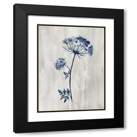 Indigo Botanical I Black Modern Wood Framed Art Print with Double Matting by Knutsen, Conrad