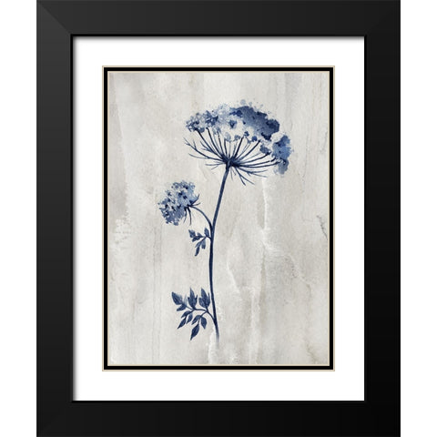Indigo Botanical I Black Modern Wood Framed Art Print with Double Matting by Knutsen, Conrad