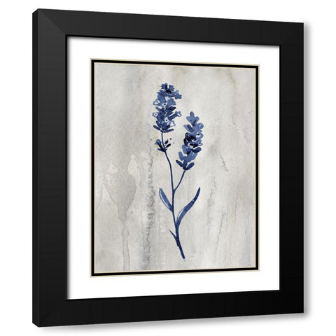 Indigo Botanical II Black Modern Wood Framed Art Print with Double Matting by Knutsen, Conrad