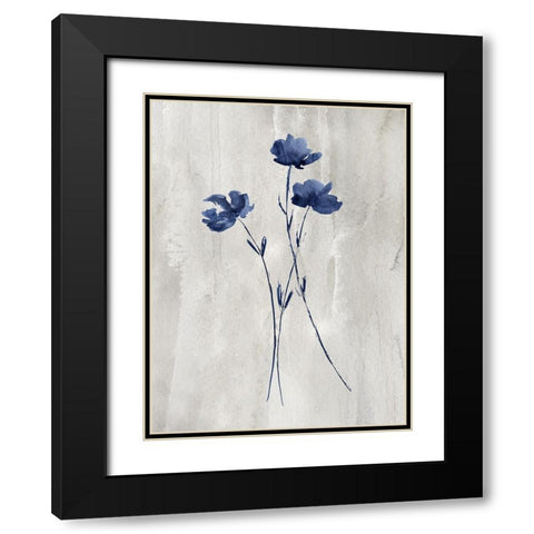 Indigo Botanical III Black Modern Wood Framed Art Print with Double Matting by Knutsen, Conrad