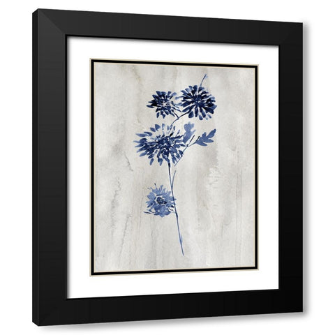 Indigo Botanical IV Black Modern Wood Framed Art Print with Double Matting by Knutsen, Conrad