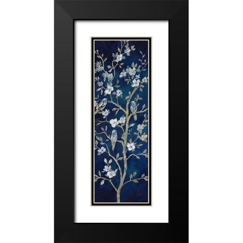Indigo Spring I Black Modern Wood Framed Art Print with Double Matting by Nan
