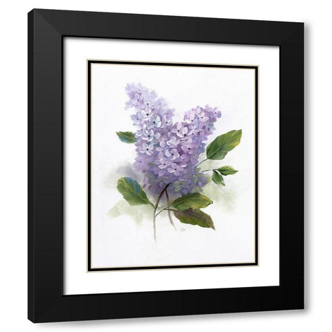Lilac Romance II Black Modern Wood Framed Art Print with Double Matting by Nan