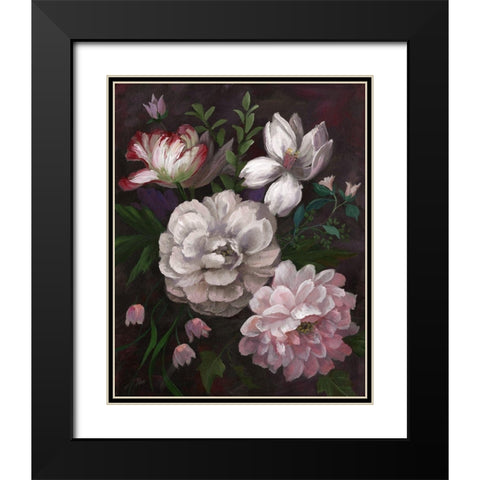 Venezia Bouquet Black Modern Wood Framed Art Print with Double Matting by Nan