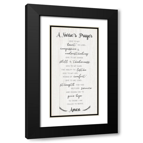 Nurses Prayer Black Modern Wood Framed Art Print with Double Matting by CAD Designs
