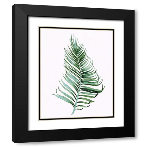 Sage Frond II Black Modern Wood Framed Art Print with Double Matting by Tava Studios