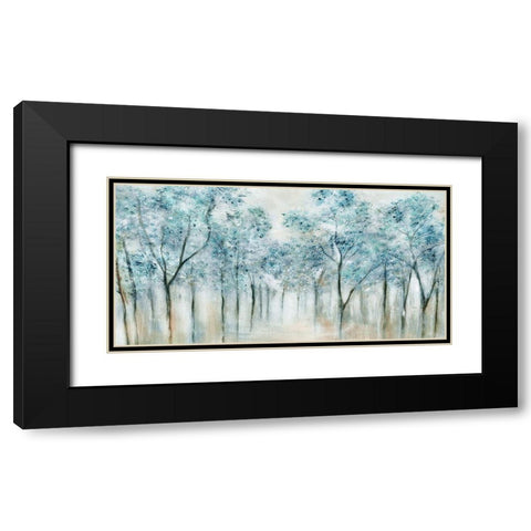 Spring Blue Black Modern Wood Framed Art Print with Double Matting by Tava Studios