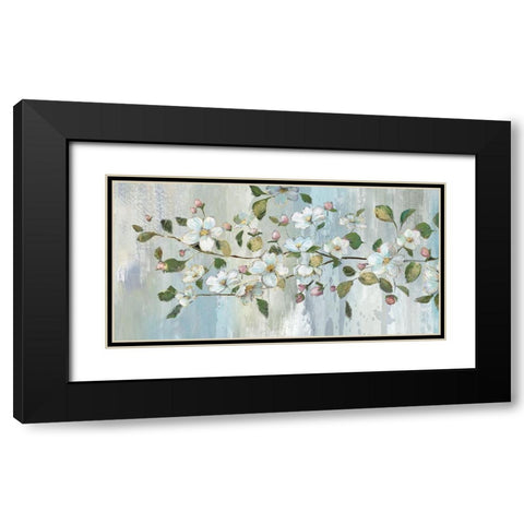 Painterly Blossoms Black Modern Wood Framed Art Print with Double Matting by Nan