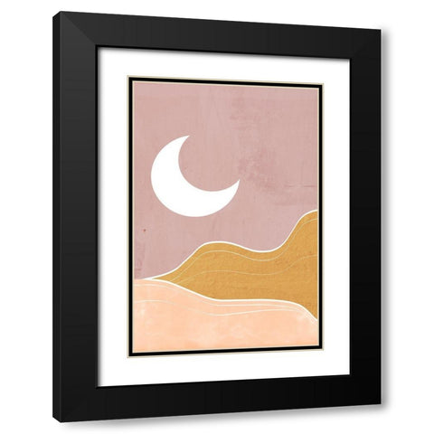Sedona Moon Black Modern Wood Framed Art Print with Double Matting by Santiago, Daniela