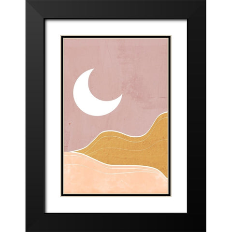 Sedona Moon Black Modern Wood Framed Art Print with Double Matting by Santiago, Daniela