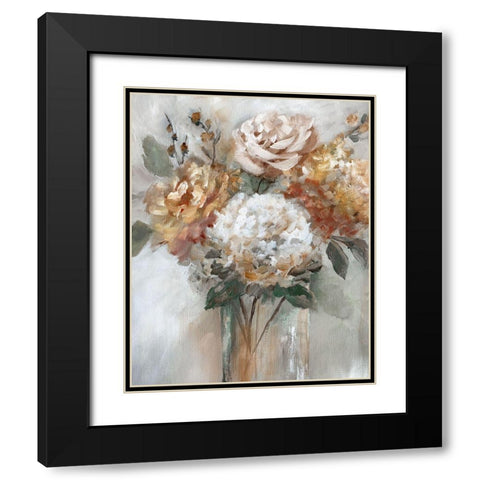 Autumn Gold Black Modern Wood Framed Art Print with Double Matting by Nan