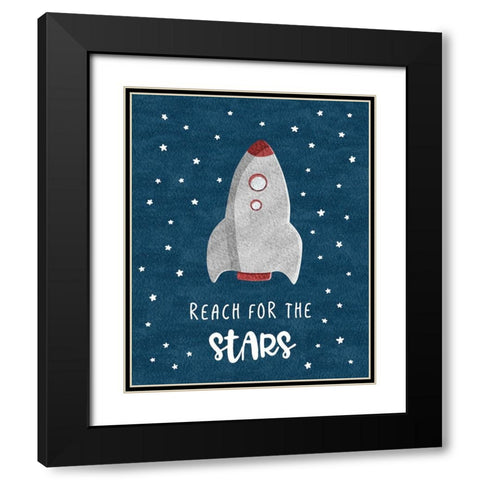 Reach for the Stars Black Modern Wood Framed Art Print with Double Matting by Carpentieri, Natalie