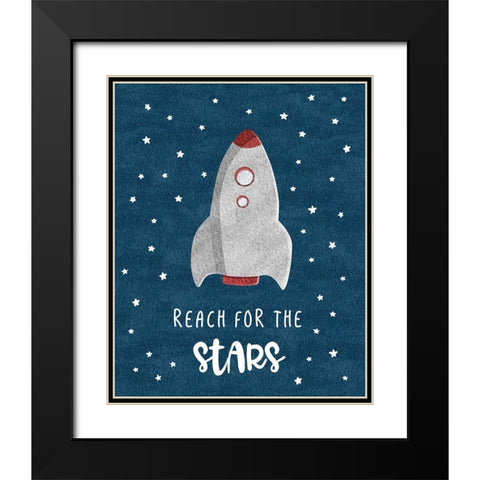 Reach for the Stars Black Modern Wood Framed Art Print with Double Matting by Carpentieri, Natalie
