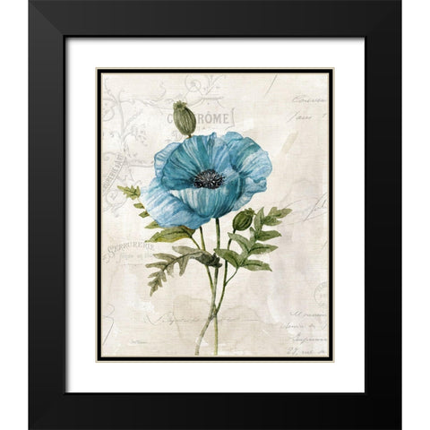 Linen Poppy Black Modern Wood Framed Art Print with Double Matting by Robinson, Carol