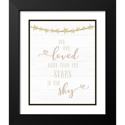 Loved More Than the Stars Black Modern Wood Framed Art Print with Double Matting by CAD Designs