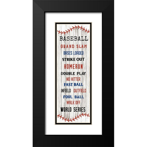 Baseball Black Modern Wood Framed Art Print with Double Matting by Carpentieri, Natalie
