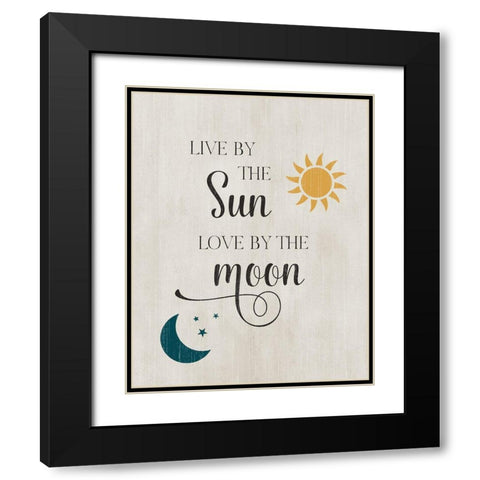 Sun and Moon Black Modern Wood Framed Art Print with Double Matting by CAD Designs