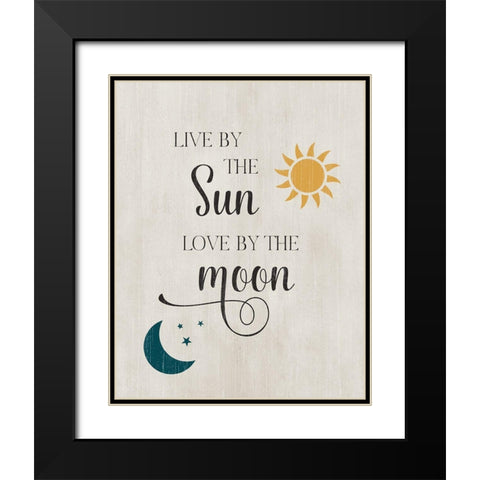 Sun and Moon Black Modern Wood Framed Art Print with Double Matting by CAD Designs