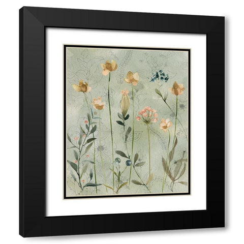 Botanical Sketchbook Black Modern Wood Framed Art Print with Double Matting by Finn, Livi