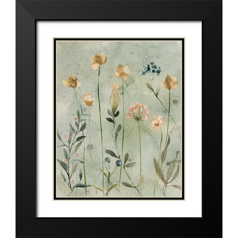 Botanical Sketchbook Black Modern Wood Framed Art Print with Double Matting by Finn, Livi