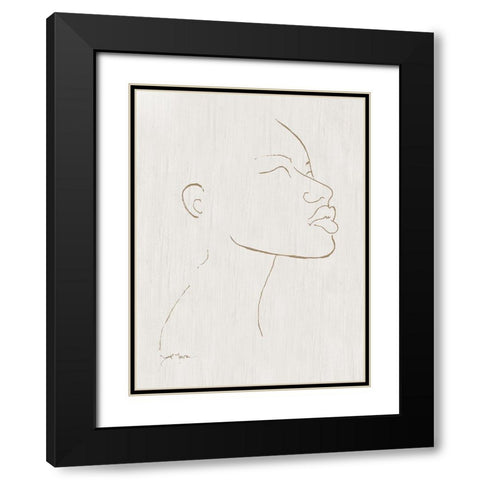 Portrait Sketch I Black Modern Wood Framed Art Print with Double Matting by Tava Studios