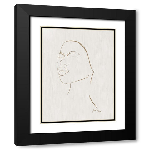 Portrait Sketch II Black Modern Wood Framed Art Print with Double Matting by Tava Studios