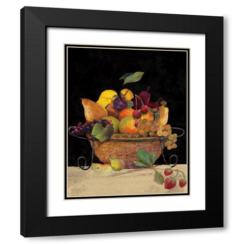 Fruit Basket II Black Modern Wood Framed Art Print with Double Matting by Olson, Charlene