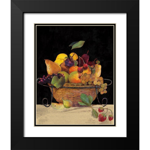 Fruit Basket II Black Modern Wood Framed Art Print with Double Matting by Olson, Charlene