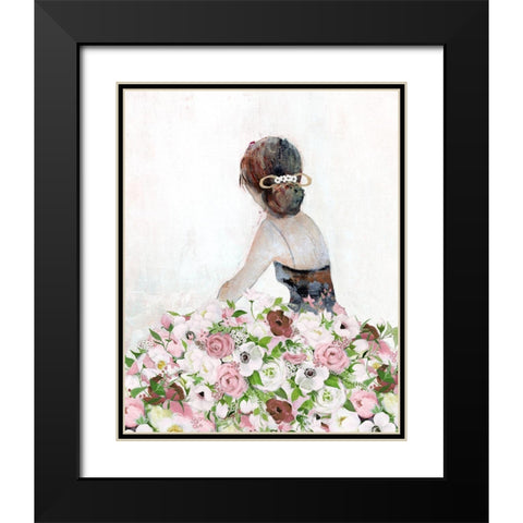 Floral Contemplation II Black Modern Wood Framed Art Print with Double Matting by Tava Studios