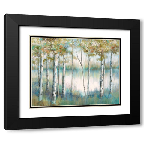 Aspen Lake Black Modern Wood Framed Art Print with Double Matting by Nan