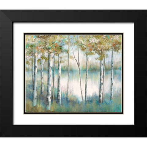 Aspen Lake Black Modern Wood Framed Art Print with Double Matting by Nan