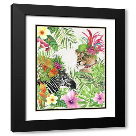 Jungle Royale II Black Modern Wood Framed Art Print with Double Matting by Tava Studios