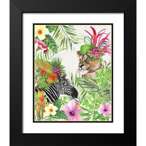 Jungle Royale II Black Modern Wood Framed Art Print with Double Matting by Tava Studios