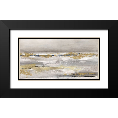 Golden Fog Black Modern Wood Framed Art Print with Double Matting by Tava Studios
